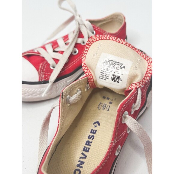Kids Converse Chuck Taylor Low Top Sneakers Red Size 11 Kids Unisex Shoes - Picture 10 of 14